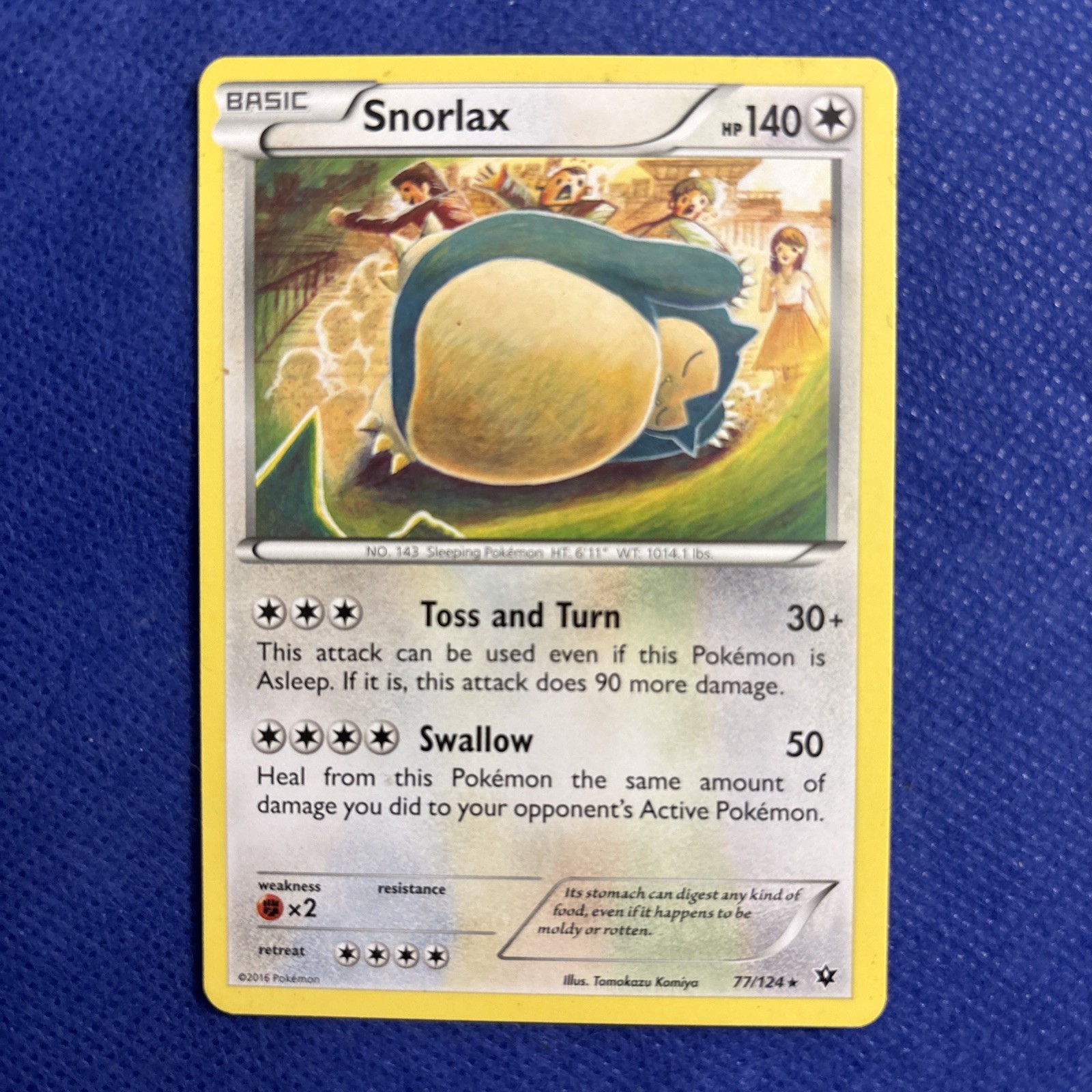 Snorlax 77/124 Pokemon Card Fates Collide Rare NM