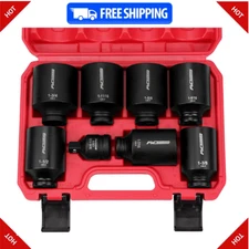8-Piece SAE Deep Impact Socket Set - 1/2-Inch Drive for Wheel Axle Nuts