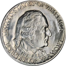 1927 Vermont Commem Half Dollar Choice BU+ Superb Eye Appeal Strong Strike