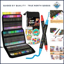 Dual Tip Acrylic Paint Markers Set with 72 Colors for Arts and Crafts Projects