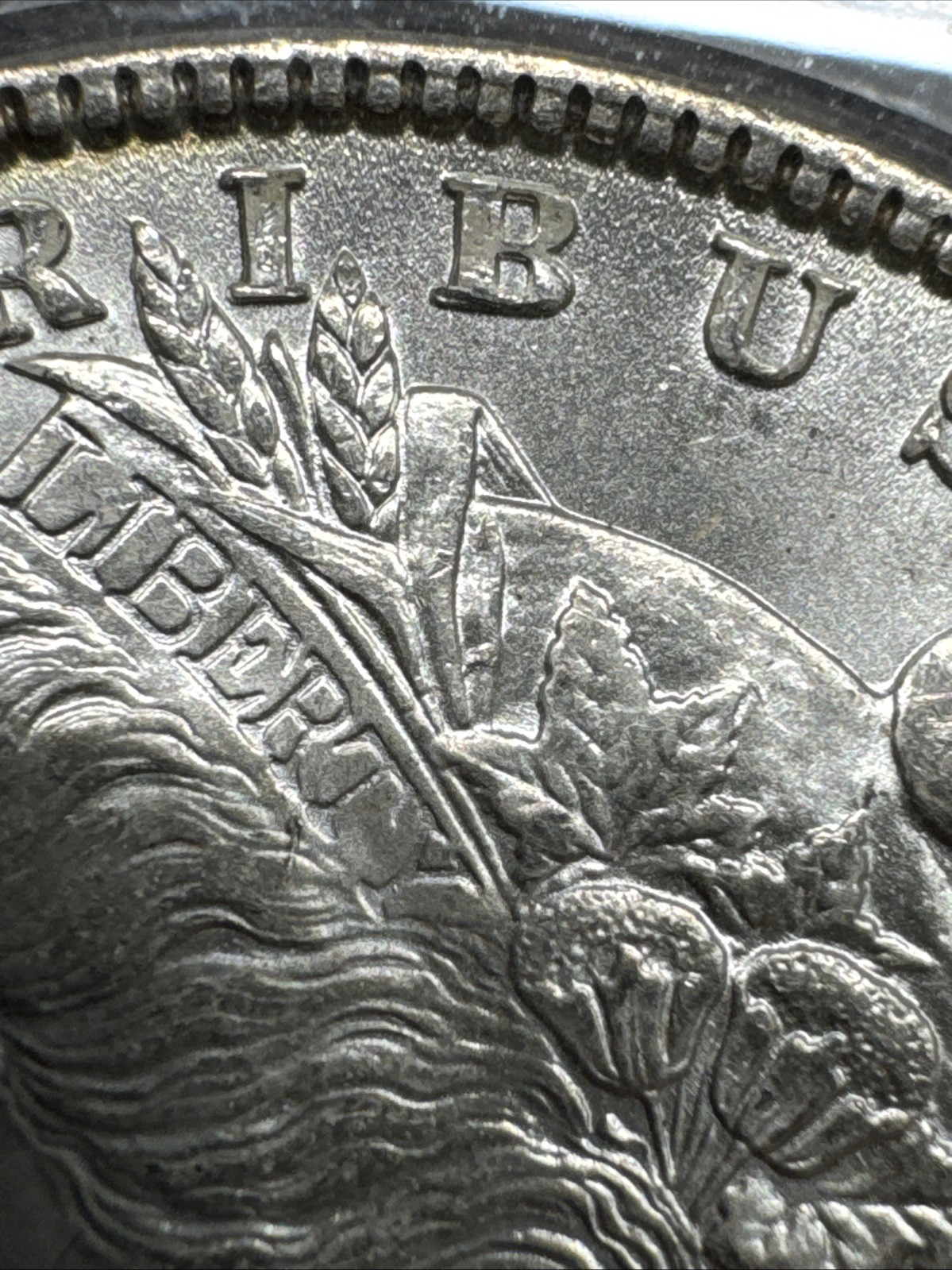 1887 PCGS MS65 -Bright Rainbow Reverse Toner VAM 35 Morgan Silver Dollar