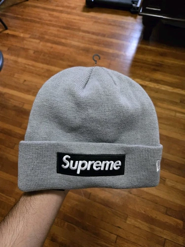 NEUF Supreme New Era Box Logo Beanie Gris bruyère FW22 Taille unique (PAS DE SAC)