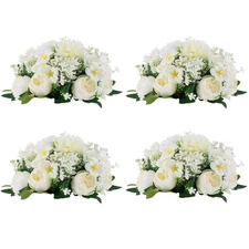 Flower Balls Centerpieces for Tables: 4 PCS White Flowers for Centerpieces Fl...