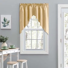 Ellis Curtain Lisa Color Poly Cotton Tailored Swag 56" x 36" Butter