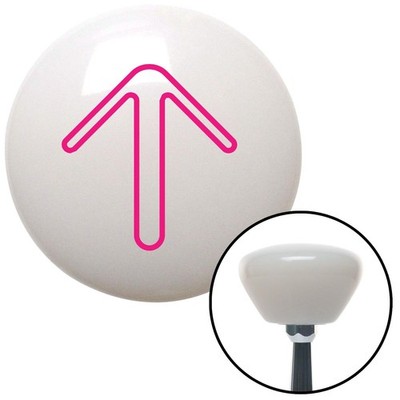 Pink Pointing Arrow Up White Retro Shift Knob w/ M16x1.5 Insert Shifter Auto