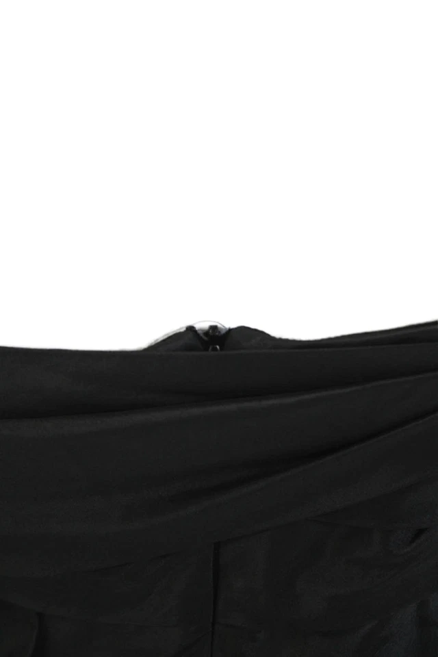 Vestido recto plisado sin mangas con cuello cuadrado de seda negro talla 6 Max Mara para mujer Foto 4 de 4