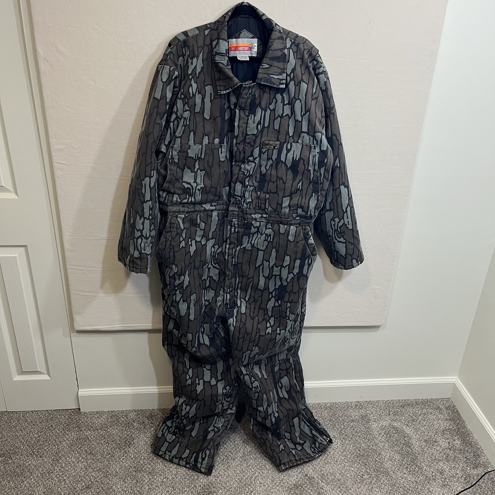 Vintage Winchester Trebark Camo Insulated RN 42000 Conceal Coveralls 2XL Hunting
