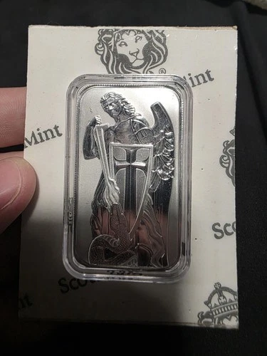 1oz .999 Silver Bar - Scottsdale Mint Archangel Silver Bullion Bar