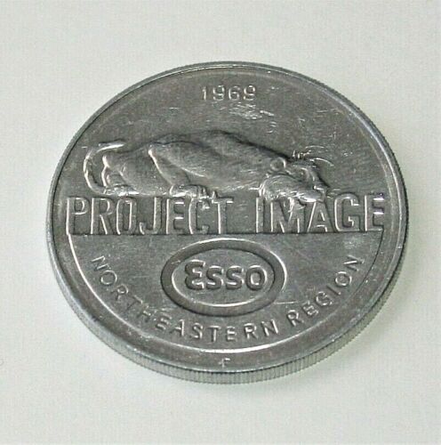 1969 Esso Oil & Gas Project Image Tiger in the Tank NOS New Token Coin AU/Unc. - Picture 1 of 3