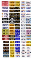 1/64 scale model car assorted USA California license plates state tags 1:64