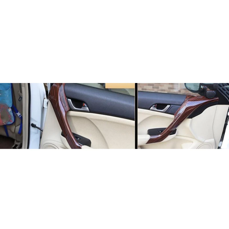 Cubierta de reposabrazos de puerta interior de grano de madera brillante RHD para Acura TSX 2009-2014 Foto 3 de 3
