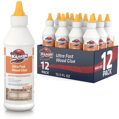 Kraken Bond D3 White PVA Ultra Fast Wood Glue - 13.5 fl oz  12 Pack