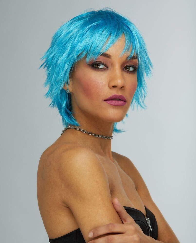 Jinx Blush Wig Color Cool Blue - Sepia Short Pixie Cut Vintage Style Wigs |  eBay