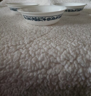 Set Of 3 Corelle By Corning Old Town Blue Onion 6 1/4'' Cereal Soup Bowls