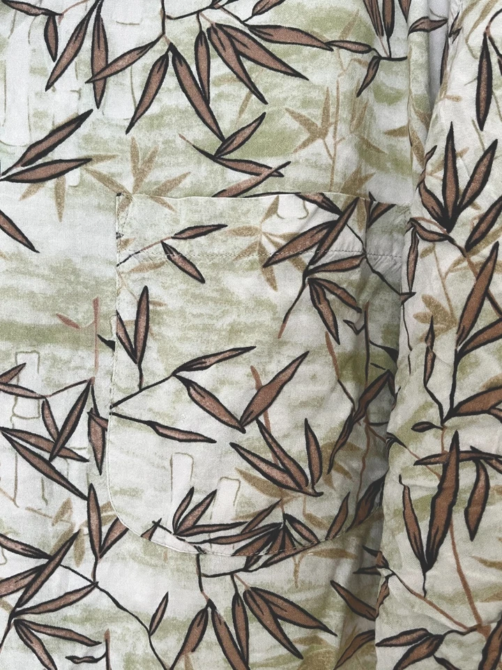 Hawaiian Style Shirt - Rayon - Bamboo Pattern - Sz XL - Image 3 of 4