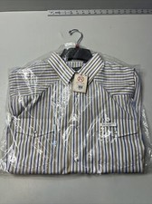 Rare Vintage Roper Shirt Size L- Stripped Pearl Snaps