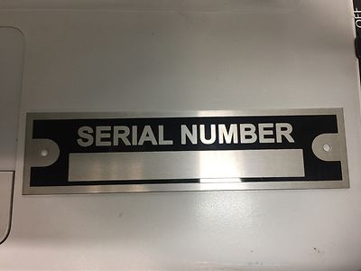 Blank Trailer Truck Frame Equipment Plate Serial Model # ID Tag Black Chrome