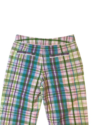Lands End Girls Plaid Capri Adjustable Waist Pants Size 14 - Picture 5 of 13