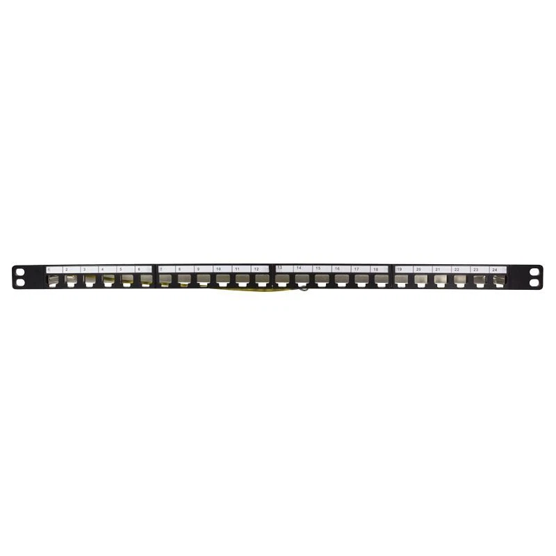 19" Patchpanel 24 Port Keystone Module Panel 0,5HE schwarz Patchfeld - Bild 3 von 4