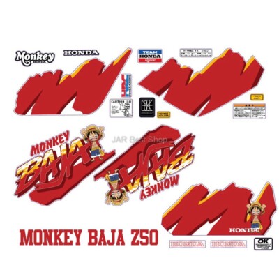 Graphic Sticker BAJA Custom Set For Honda Monkey BAJA Z50 LR Pair Side Fuel Tank