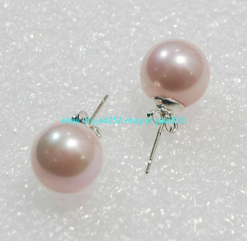 8Colors 10mm South Sea Shell Pearl Round Beads 925Silver Stud Earrings AAA Grade - Picture 21 of 21