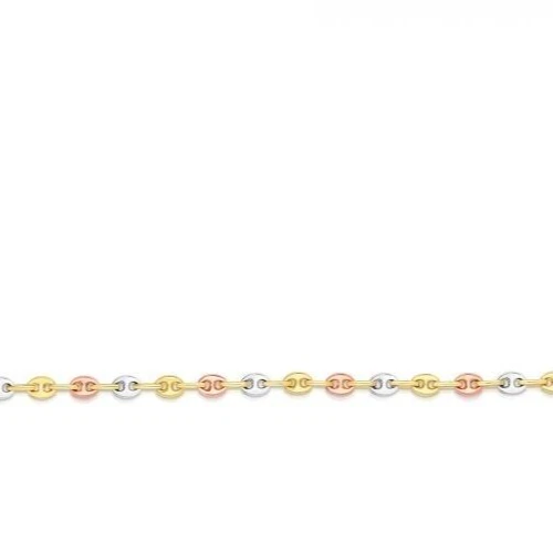 Collar de cadena 14k Tri Color Oro Ancla Mariner 20" 4,9 mm 13,5 gramos Foto 4 de 4