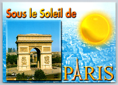 Sous le Soleil de Paris Arc de Triomphe Triumph Arch Sun France Postcard