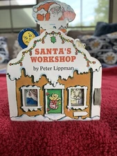 Santa's Workshop Christmas Book Children's Easy Turn Thick Pages Peter Lippman 