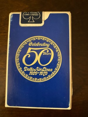 Delta Air Lines 50th Anniversary Playing Cards 1979 Vintage Sealed Deck