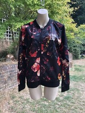 Everlast Black Orange Multicoloured Floral Zip Up Track Jacket, Uk 14-16, Bnwt