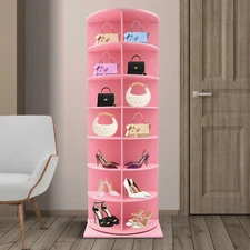 7-Tier Rotating Shoe Rack Tower, 360?? Spinning Shoe Display Closet Organizer