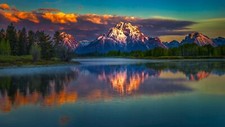 Landscape nature mountains usa grand teton national park Custom Gaming Mat Desk