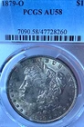 1879-O AU58 Dark/Gold Toning  PCGS New Orleans Mint Morgan Silver Dollar