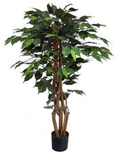 Ficus Excotica 120cm grün DA Kunstbaum künstlicher Baum Birkenfeige