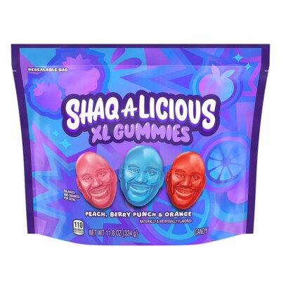 Shaq-A-Licious XL Gummies Original Flavor Chewy Gummy Candy, 11.8 oz