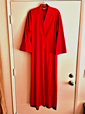 Vtg Vanity Fair Cherry Red long robe quilted trim Antron III S VNC Free Ship