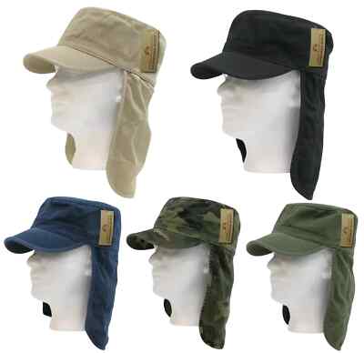 Foreign Legion Sun Protection Cap with Neck Flap for Hiking Outdoor Use