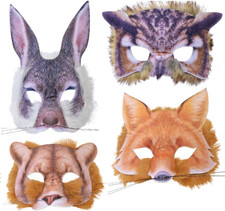 Animal Face Mask Kids Adults Realistic Mask Book Day Fancy Dress Animals