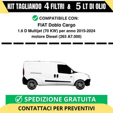 Tagliando per FIAT Doblo Cargo 1.6 D Multijet 70 kw Diesel 2015-2024 - 5 Lt d...