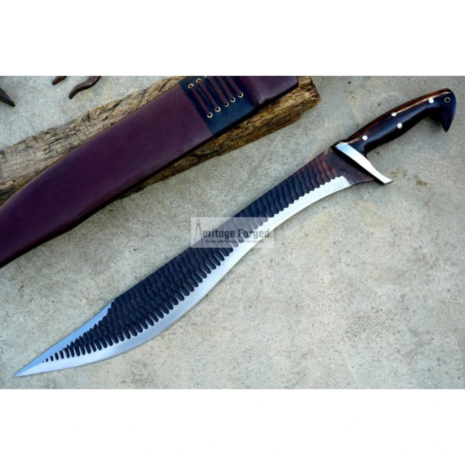 Custom Handmade Carbon Steel Blade Dao Machete Sword | Hunting Sword Camping