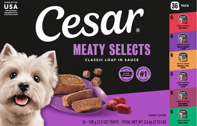 Cesar Classic Loaf in Sauce Variety Pack Small Breed Wet Dog Food Trays,72x3.5oz
