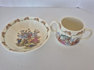 Vintage Royal Doulton Bunnykins Bowl Mug Cup Set Easter Decor Rabbit Bunny