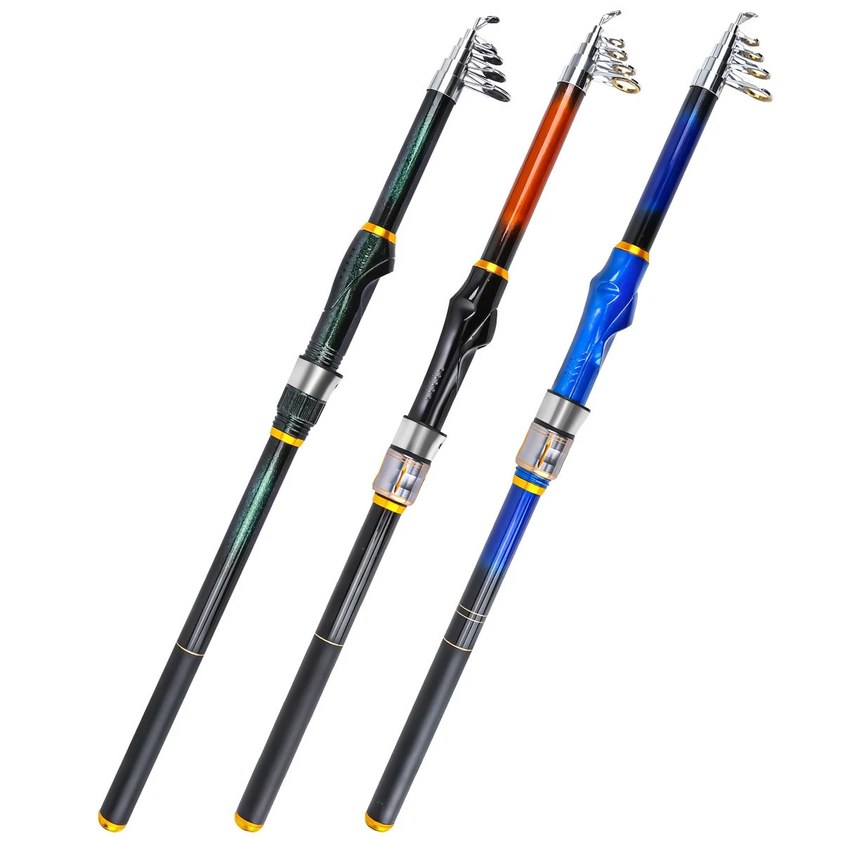 2.7m Portable Fiberglass Fishing Rod New Telescopic Fishing Rod Spinning Rod