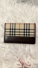Burberry Unisex Wallet card Holder Brown Beige Very Good Authentic