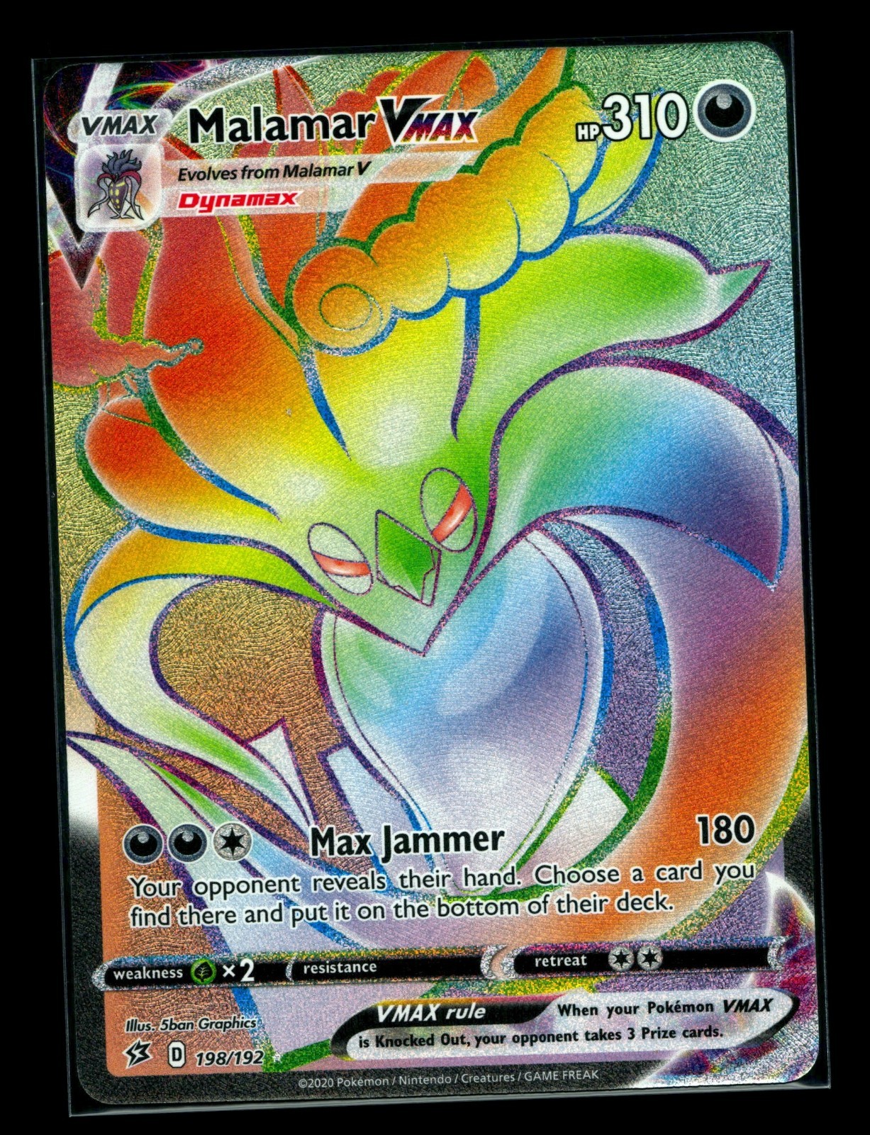 Pokemon Card Malamar VMAX 198/192 Rebel Clash Secret Rare Full Art NM
