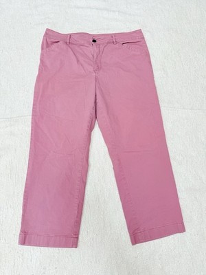 LOFT Cropped Dark Mauve Pink Pants Size 14 Straight Leg Spring Summer