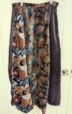 Vtg 70s Century Boston Velveteen Paneled Floral A Line Maxi skirt Medium