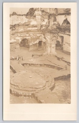 Antigua Guatemala San Francisco Kirche Ruinen Erdbebenschaden RPPC