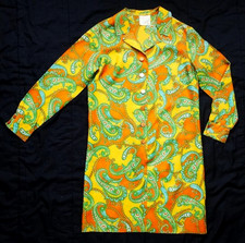 Vintage 60s mini dress by Kenrose - Mod style - bright paisley acetate, with tag