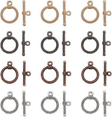 Craftdady 20 Sets Mixed Color 22Mm Tibetan Style Alloy Ring Toggle Clasps for DI